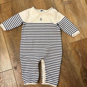 Janie and Jack sailor outfit stripe knit baby boy 0-3 mo.